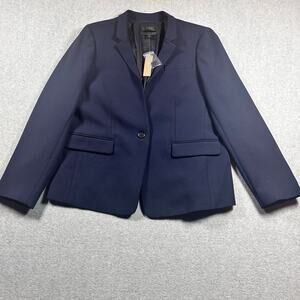 J.Crew Regent Blazer Women's Size 16 Navy Blue Single Button Lined Formal NWT
